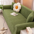 Axyaa Jacquard Fleece Sofa Cover - Universal Stretch, Anti-Scratch, All Seasons