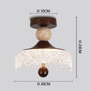 Axyaa French Retro Medieval Cloakroom Ceiling Light Yellow Stone Foyer Light