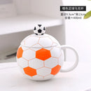 Axyaa Football Ceramic Mug with Lid Spoon | Home Decor Drinkware Gift