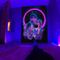 Axyaa Colorful Kiss Skull Hippie Tapestry Wall Hanging Home Decor
