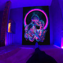 Axyaa Colorful Kiss Skull Hippie Tapestry Wall Hanging Home Decor