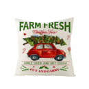 Axyaa Christmas Gingerbread Car Tree Print Pillowcase for Festive Home Decor