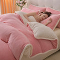Axyaa Deluxe Coral Fleece Four-Piece Bedding Set - Winter Warmth