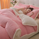 Axyaa Deluxe Coral Fleece Four-Piece Bedding Set - Winter Warmth