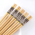 Axyaa Bamboo Chopsticks - Celadon Printed Set for Home Use