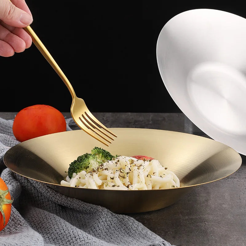 Axyaa Stainless Steel Ramen Bowl Set - Japanese Style Kitchen Tableware