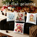 Christmas Animals & Snowflake Printed Pillow Covers by Axyaa - Sofa, Bedroom, Car Decor