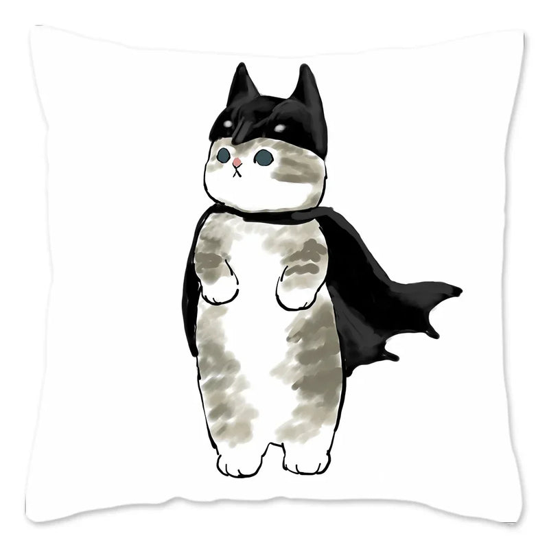 Axyaa Cat Shark Pillow Case: Kawaii Sofa Cushion Cover 45x45cm