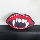 Axyaa Devil Red Lips Halloween Decorative Cushion for Living Room and Bedroom