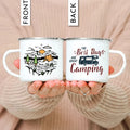 Enamel Mountain Mug with Handle by Axyaa. Best Camping Gift for Outdoor Lovers