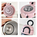 Axyaa Kawaii Stainless Steel Coffee Thermos Cup Insulated Tumbler with Straw & Handle