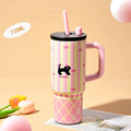 Axyaa 710ML Stainless Steel Insulated Thermos Bottle Straw Tumbler