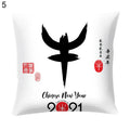 Axyaa Chinese New Year Printed Cushion Cover for Bed and Sofa