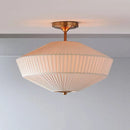 Axyaa French Style Pleated Ceiling Lamp - Vintage Weaving Design for Home and Office