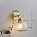 Axyaa Japanese Style Copper Glass LED Wall Lamp for Home Decor