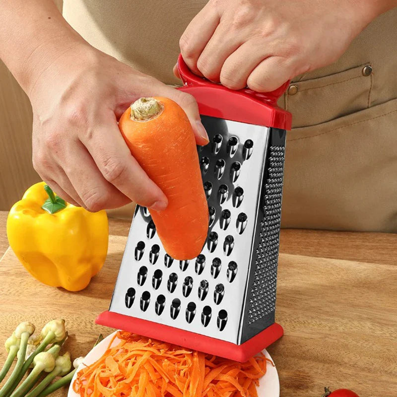Axyaa 4-Sided Stainless Steel Grater Kitchen Gadget for Vegetables, Cheese, Potatoes