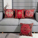 Axyaa Retro Red Ethnic Style Pillowcase for Home Decoration