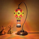 Axyaa Hot Air Balloon Glass Table Lamp - Handcrafted Mosaic Bed Night Light