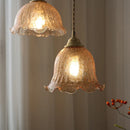 Axyaa Vintage Brass Glass Pendant Lights Hanging Lamp for Bar Dining Bedroom