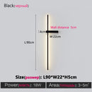Axyaa Black Long Strip Wall Lamp, Modern Minimalist Bedroom Living Room TV Background Light