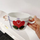 Axyaa Hand-Painted Ceramic Cups High-Value Water Bottle Irregular Shape Breakfast Mug