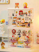 Axyaa Collectible Figures Display Stand Case for Toys & Dolls - Large Capacity & Dust-proof
