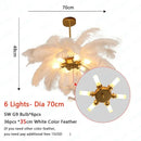 Axyaa Ostrich Feather Pendant Light Chandelier for Home, Bedroom, and Living Room