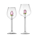 Axyaa 3D Pink Glass Rose Wine Glasses Cup Set - Lovely Household Gift