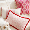 Axyaa French Red Pink Cotton Cushion Cover Set
