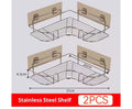 Axyaa Stainless Steel Triangle Double Layer Shelf - Space Saving Bathroom Kitchen Corner Storage