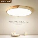 Axyaa Macaron Nordic LED Ceiling Light - Wooden Living Room Bedroom Dining Lamp