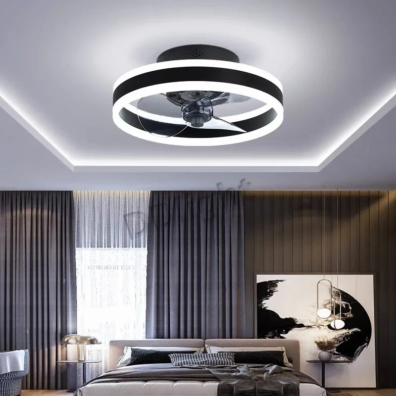 Axyaa Smart LED Ceiling Fan Lights Remote Control Dimmable for Bedroom Decor