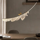 Axyaa Acrylic Feather LED Chandelier for Dining Room & Bar Lighting