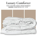 Axyaa Bamboo Comforter: All Season Queen Size, Soft Quilted Duvet Insert, Down Alternative