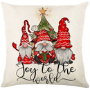 Axyaa Christmas Party Santa Dwarf Print Pillow Cover