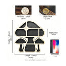 Wooden Mushroom Crystal Holder by Axyaa - Multi Compartment Display Shelf & Home Decor