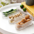 Axyaa Nordic Ribbed Glass Snack Dessert Bowl 400ml - Small Oval Shape