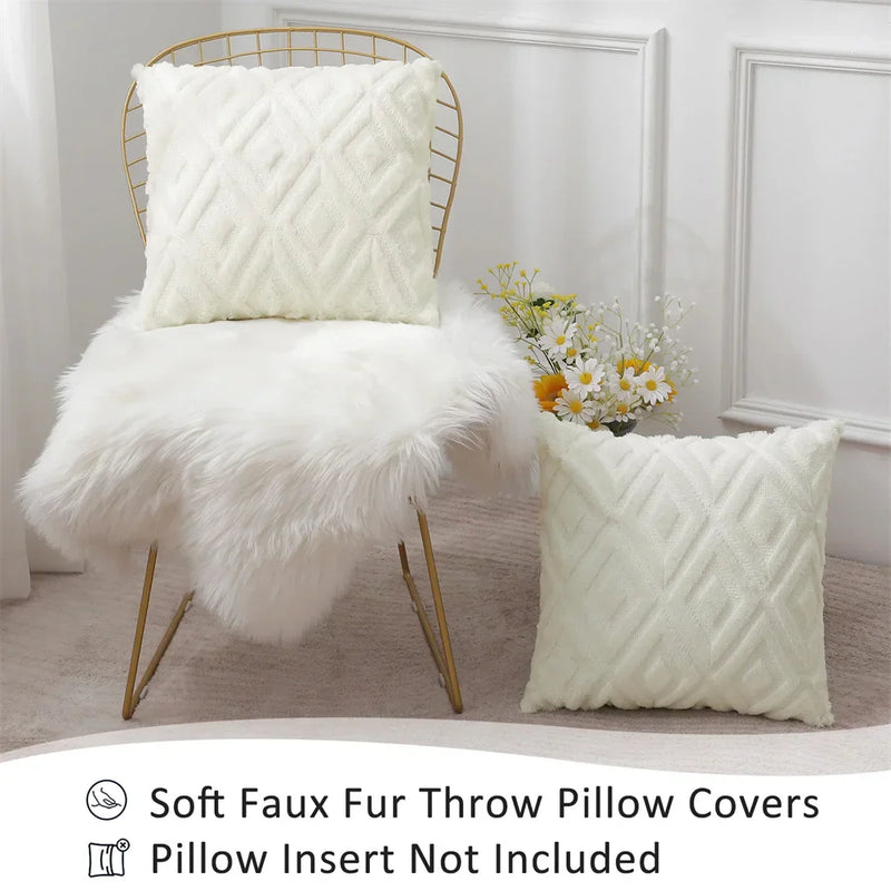 Axyaa Soft Velvet Throw Pillow Cover 40x40cm Solid Decor Square Cushion Case