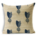 Axyaa Blue Texture Print Linen Cushion Case for Living Room Sofa - 40cm/45cm/50cm