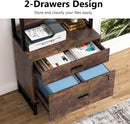 Axyaa Vertical File Cabinet with Lock & Bookshelf | Modern Filing Cabinet & Printer Stand