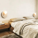 Axyaa Yellow Travertine Glass Ball LED Wall Sconce - Japan Style Luxury Bedroom Light