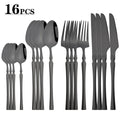 Colorful 16pcs Cutlery Set Mirror Stainless Steel Flatware by Axyaa