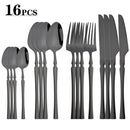 Colorful 16pcs Cutlery Set Mirror Stainless Steel Flatware by Axyaa