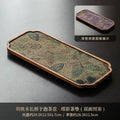 Axyaa Retro Walnut Wooden Tea Tray Set/Coasters for Zisha Pot Tea Ceremony Craft