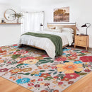 Axyaa Retro Floral Print Soft Living Room Carpet - Nordic Style Bedside Rug