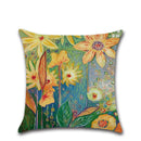 Axyaa Sunflower Linen Cushion Cover 45X45CM for Home Sofa Decor