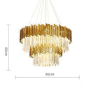 Axyaa Art Deco Crystal Tier Chandelier for Dinning Room