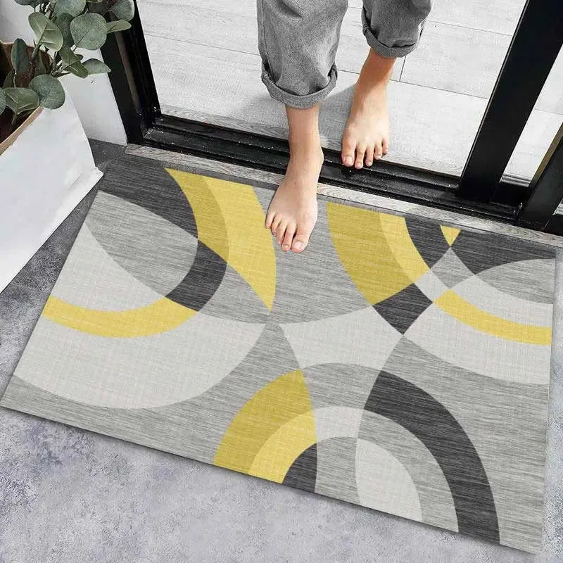 Axyaa Geometric Print Non-Slip Kitchen Rug: Bohemian Ethnic Style, Modern Design