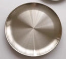 Axyaa Stainless Steel Salad Plate with Frosted Tray and Dessert Round Meal Plate