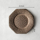 Axyaa Retro Ceramic Plate Hammer Pattern Tableware Serving Plates